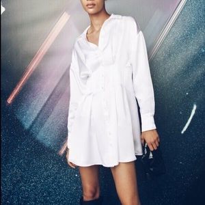NWT Zara White Satin Effect Dress